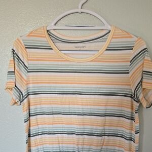 Westport | Striped Twisted Front Short Sleeve Tee Size Medium